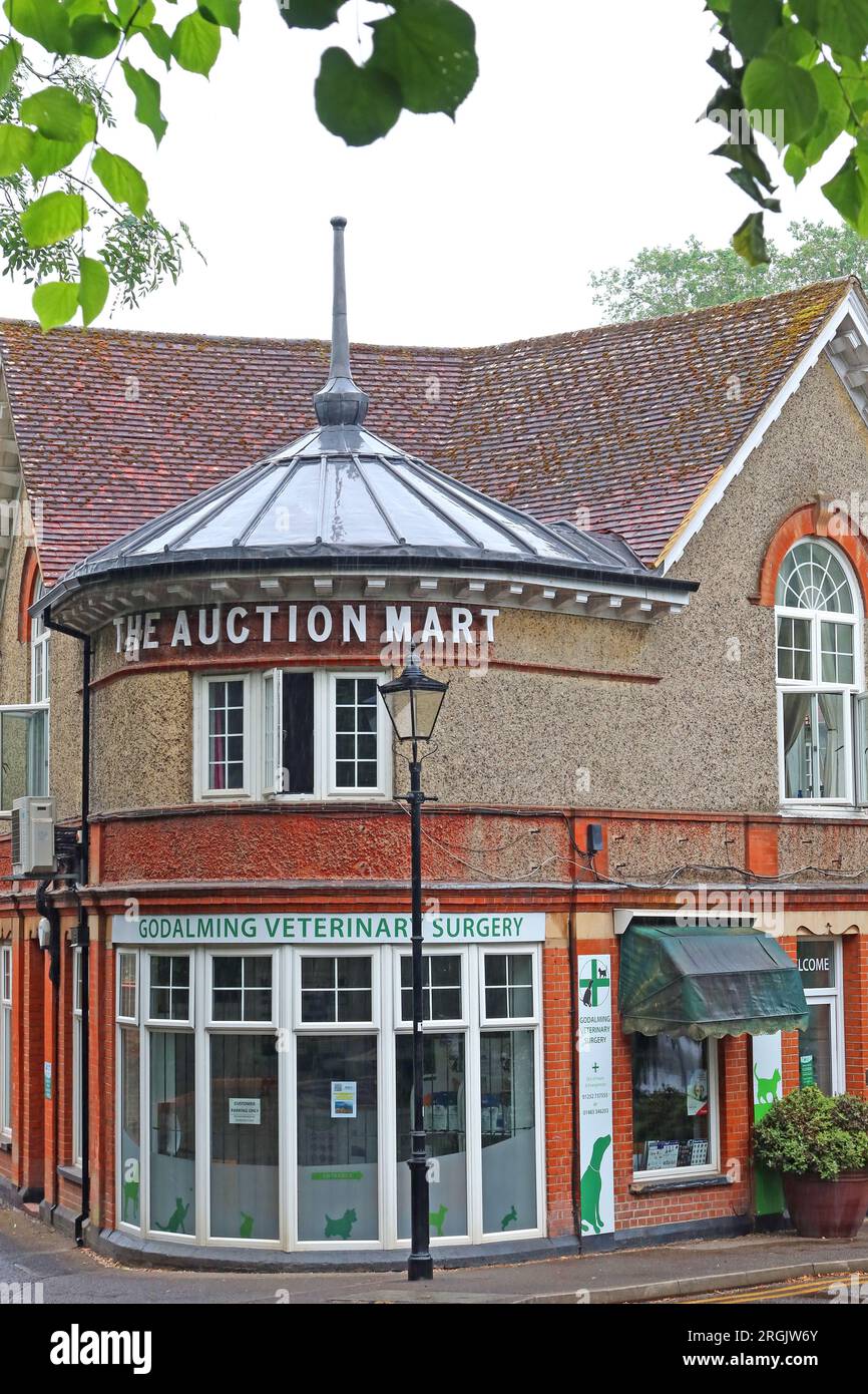 The Auction Mart, Godalming Vets, The Old, Station Approach, Godalming, Surrey, Inghilterra, Regno Unito, GU7 1EU Foto Stock