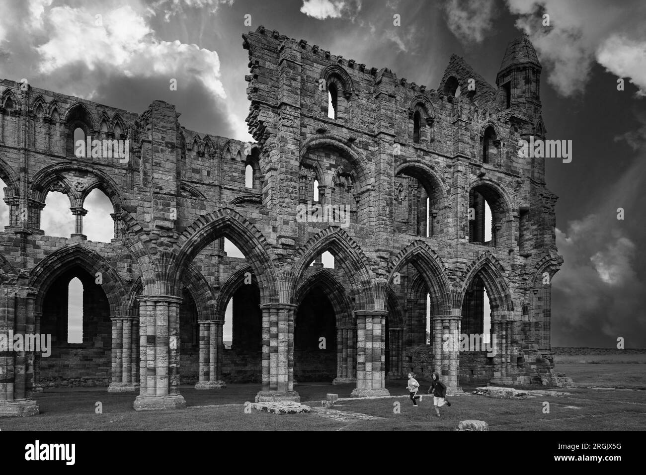 Whitby Abbey, il paesaggio sonoro drammatico Bram Stoker Dracula Foto Stock