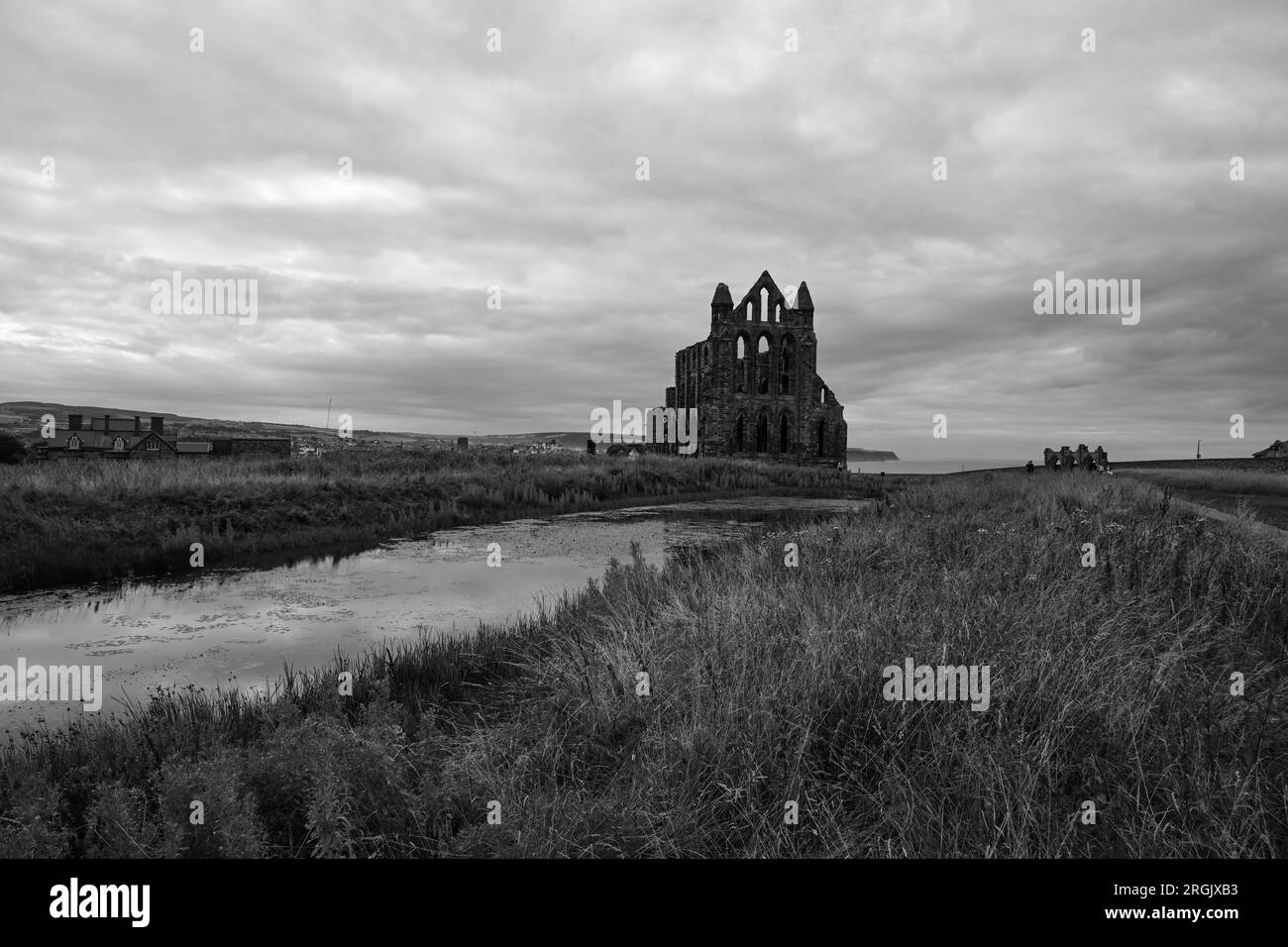 Whitby Abbey, il paesaggio sonoro drammatico Bram Stoker Dracula Foto Stock