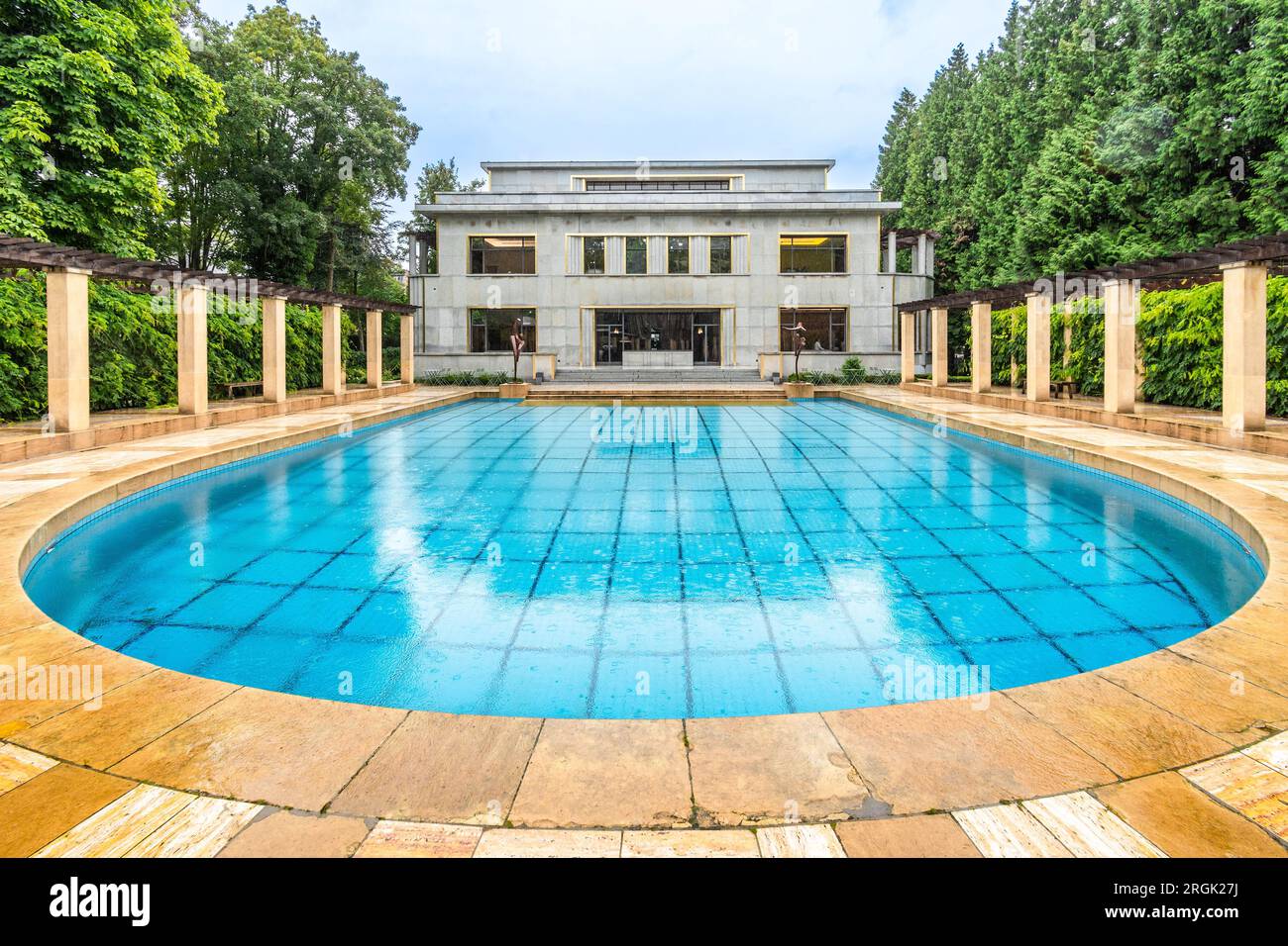 Esterno della Villa Empain (Fondazione Boghossian), Avenue Franklin Roosevelt, Bruxelles, Belgio. Foto Stock
