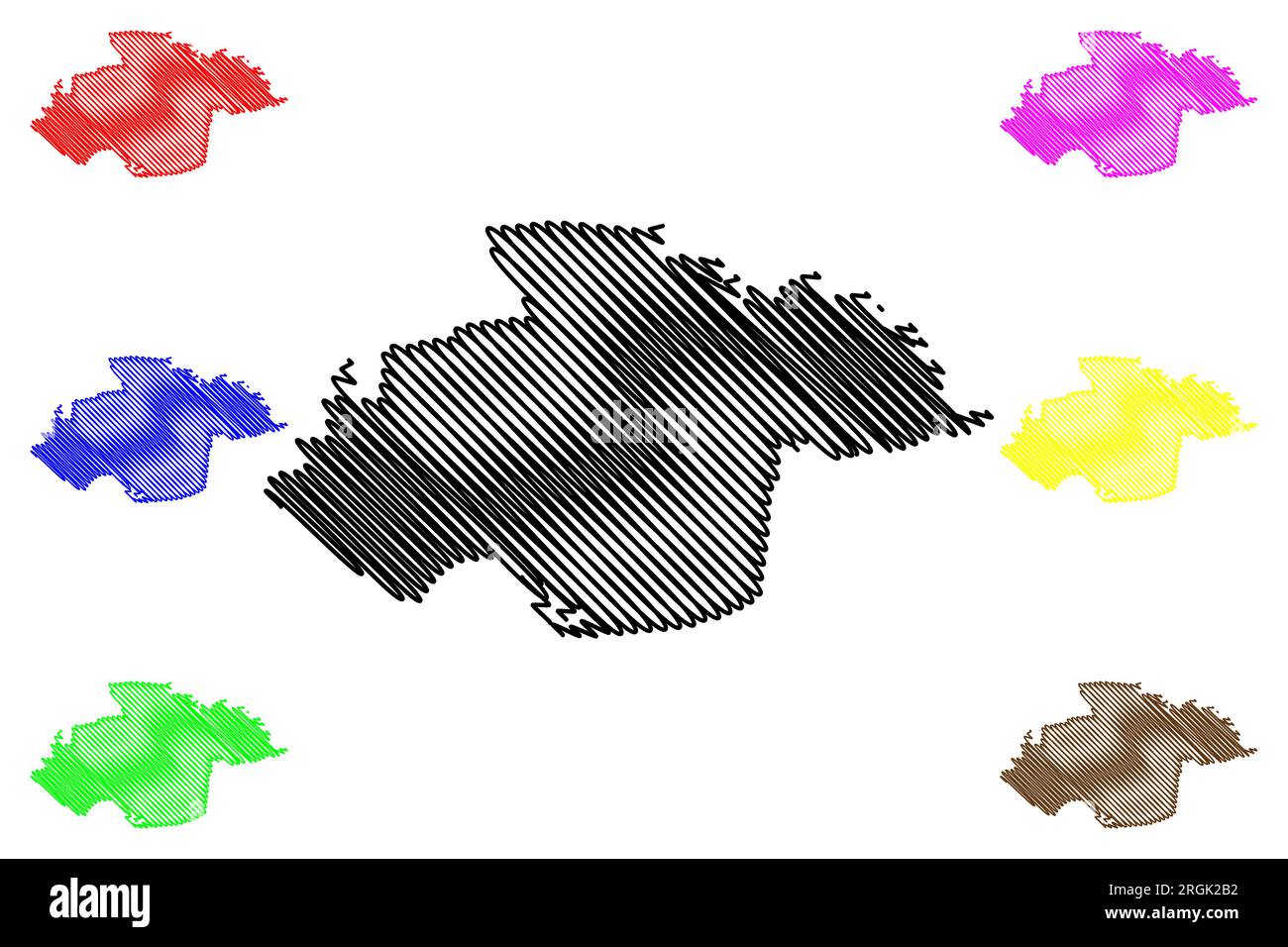 Thurrock Borough e Unitary Authority Area (Regno Unito di Gran Bretagna e Irlanda del Nord, contea cerimoniale Essex, Inghilterra) mappa vettore illust Illustrazione Vettoriale