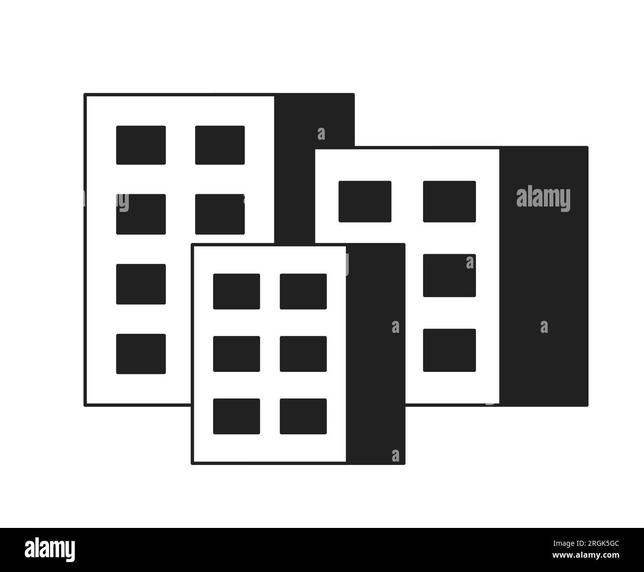 Oggetto vettoriale piatto monocromatico degli edifici urbani Illustrazione Vettoriale