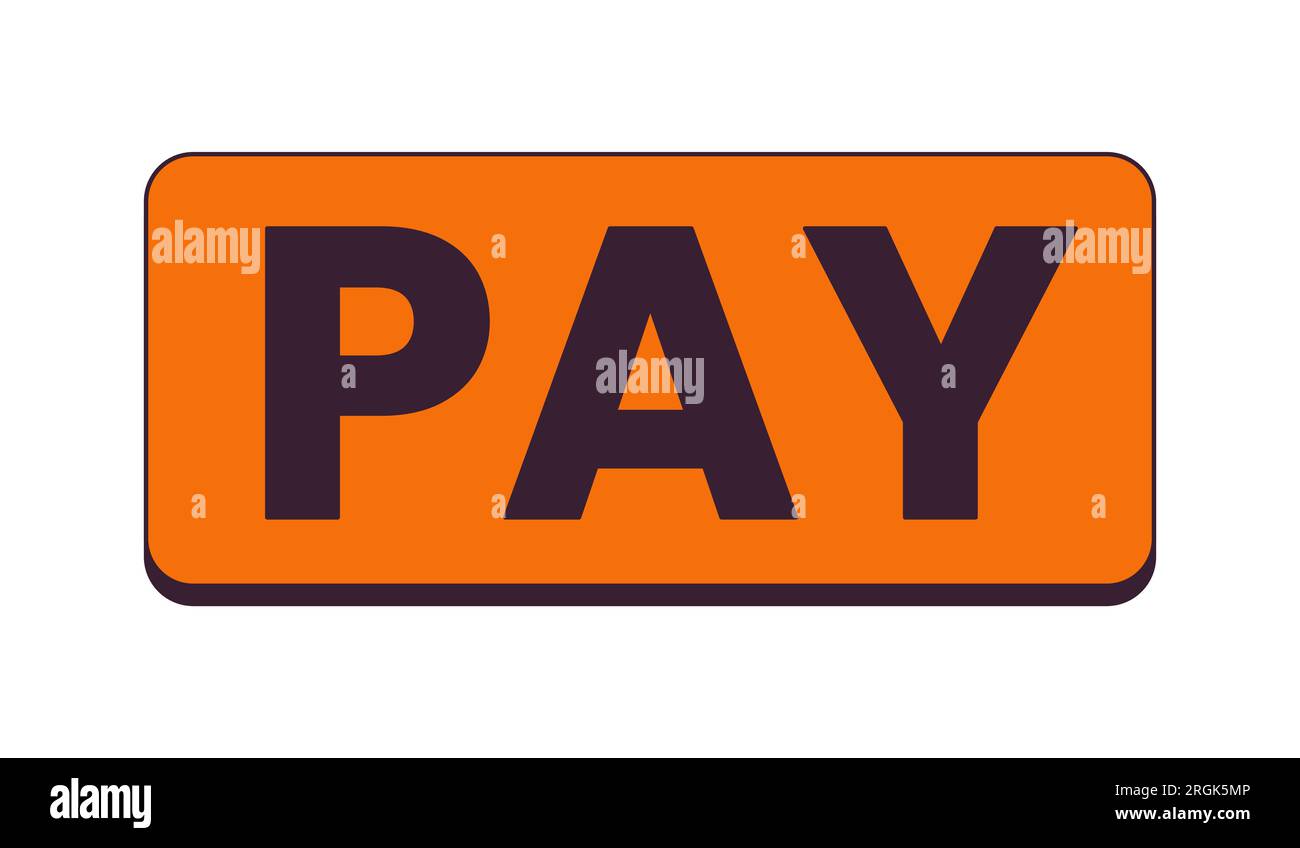 Oggetto vettoriale isolato monocromatico con pulsante Pay Now Illustrazione Vettoriale