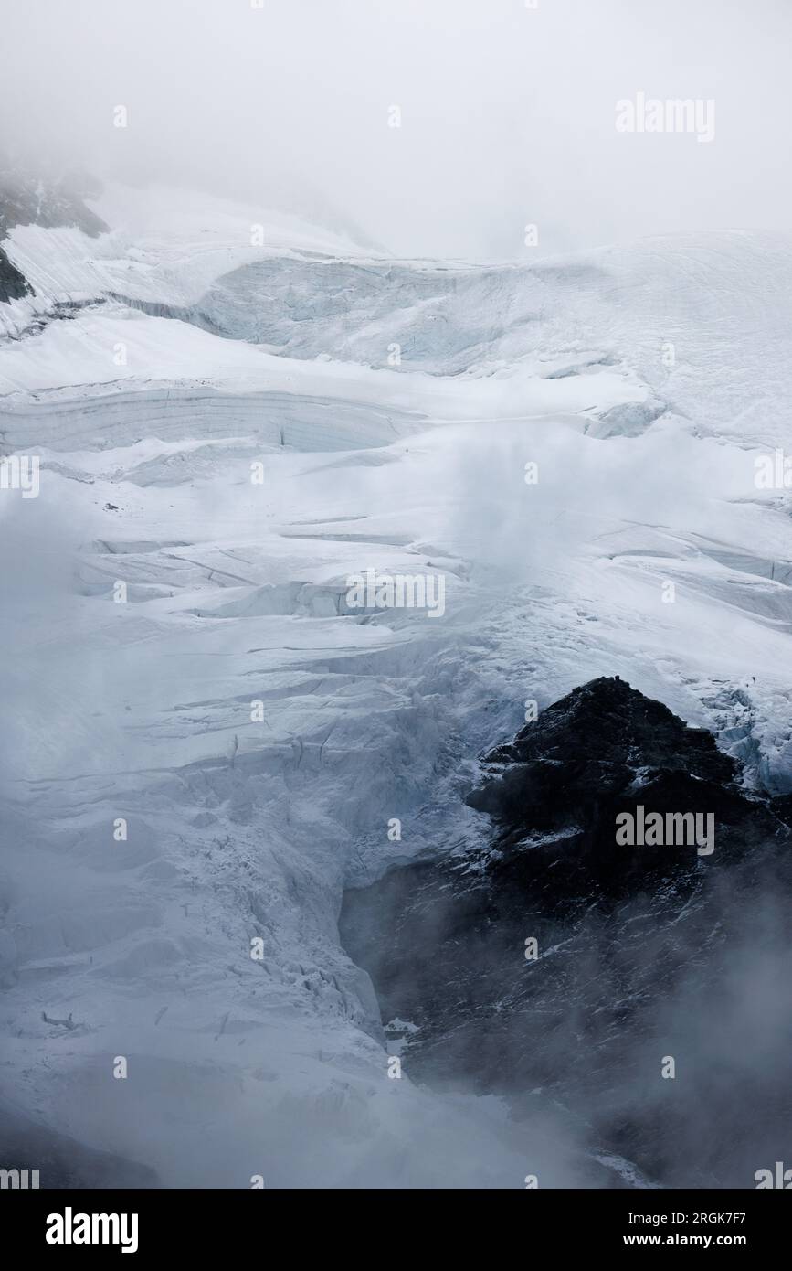Dettagli di un ghiacciaio in Val d'Anniviers, Vallese Foto Stock