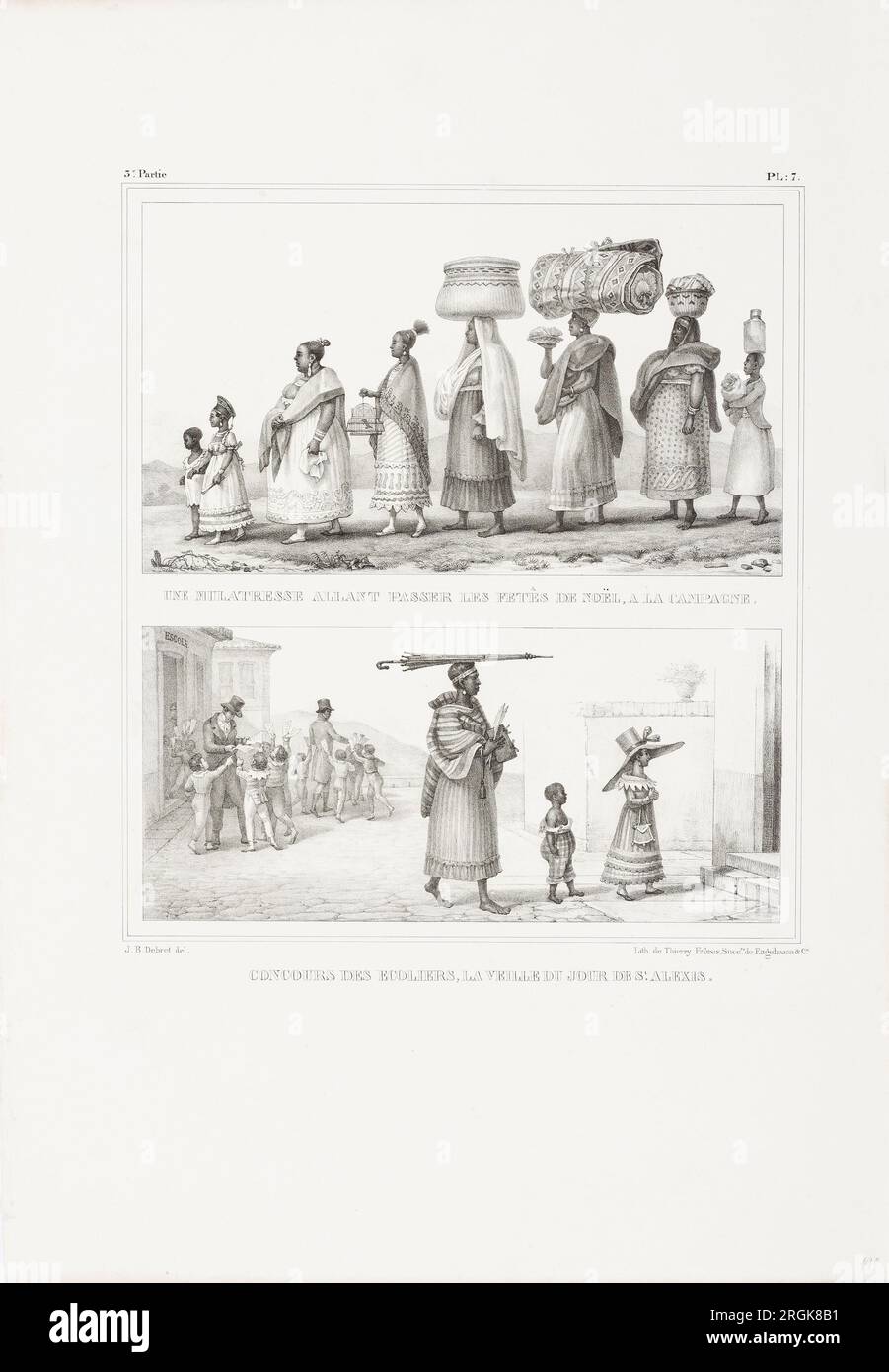 Une mulatresse allant passer les fetês de Noël, a la campagna 1839 di Thierry Frères Foto Stock