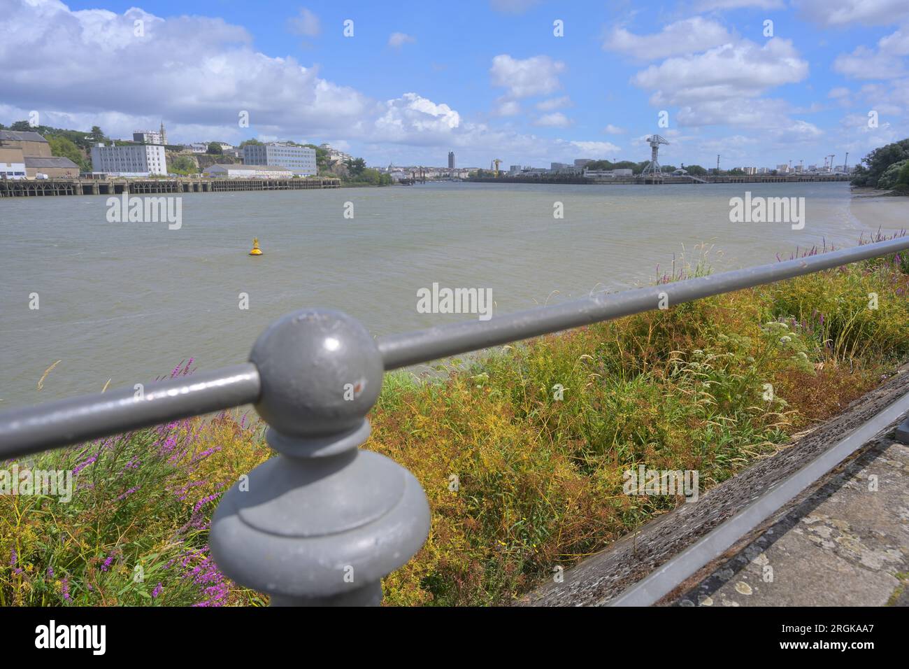 Panoramica di Nantes, la sesta città più grande della Francia, FR Foto Stock