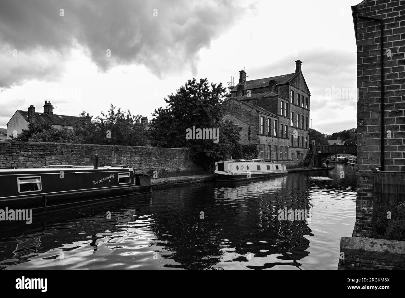 SKIPTON CANAL E BARGES GATEWAY PER DALES NORTH YORKSHIRE Foto Stock