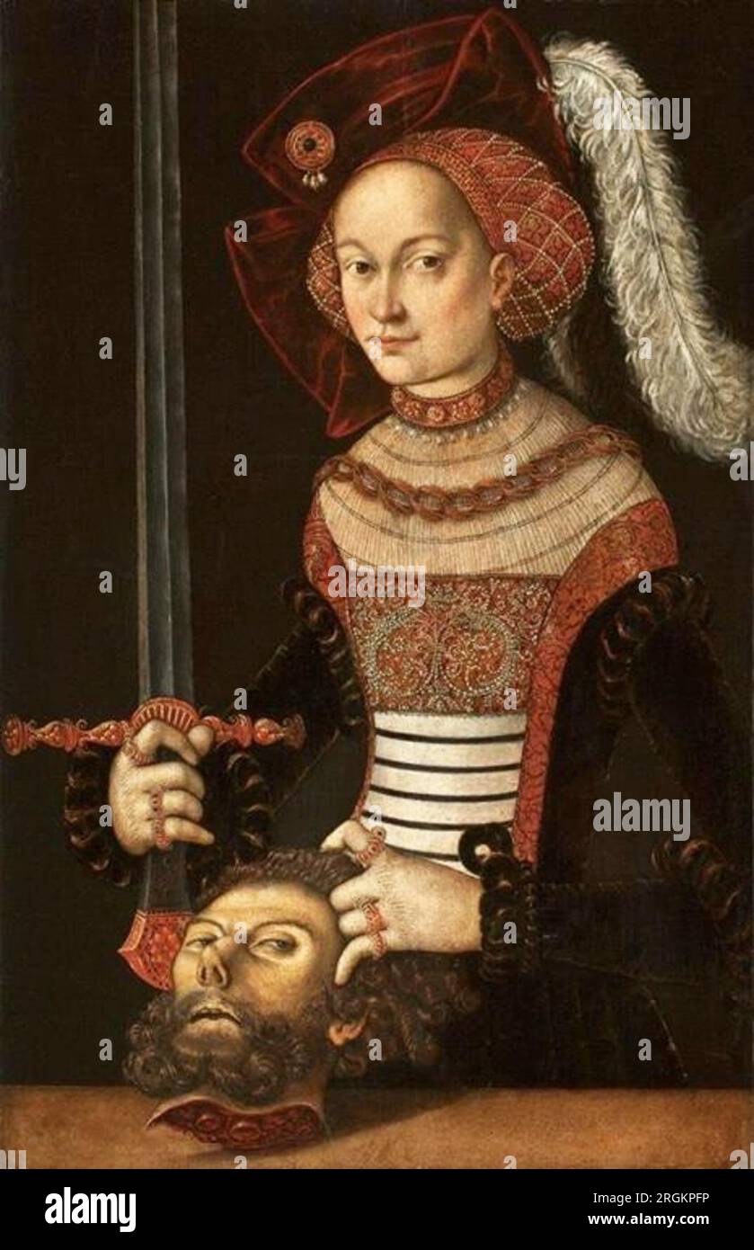Judith con il capo di Holophernes. Intorno al 1525 di Lucas Cranach il Vecchio Foto Stock