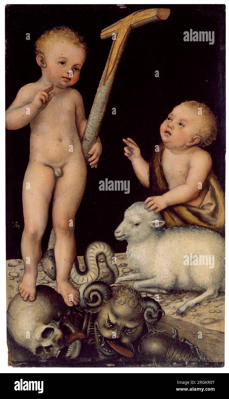 Giovane Gesù con San Giovanni Battista dopo il 1537 di Lucas Cranach il Vecchio Foto Stock