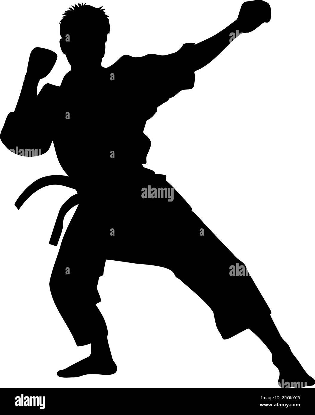 Silhouette da caccia Karate man. Illustrazione vettoriale Illustrazione Vettoriale