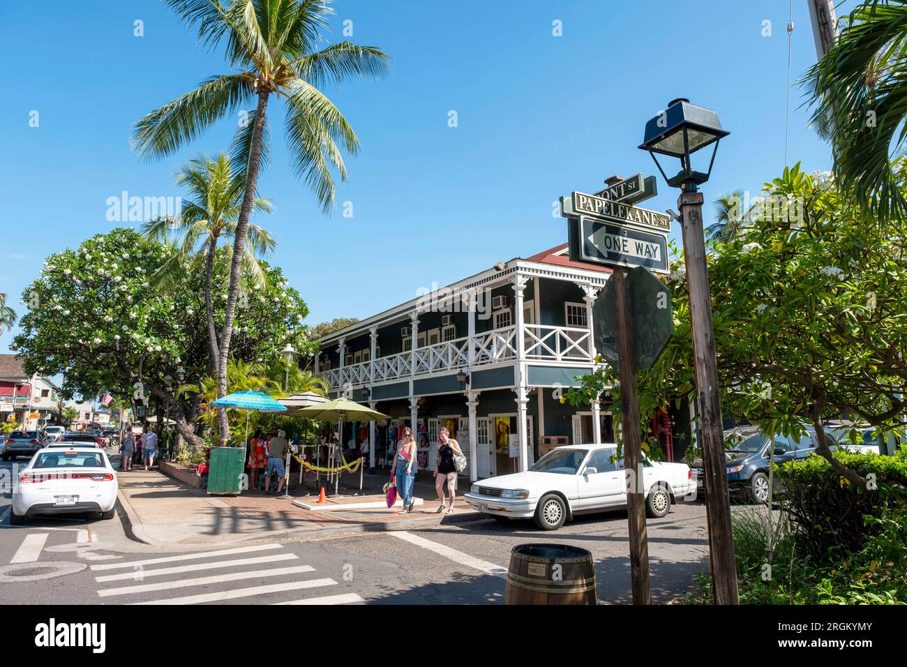 29/05/2017. Foto d'archivio di Front Street, centro di Lahaina, Maui, Hawaii, USA. Credito: Ian Rutherford Alamy Live News Foto Stock