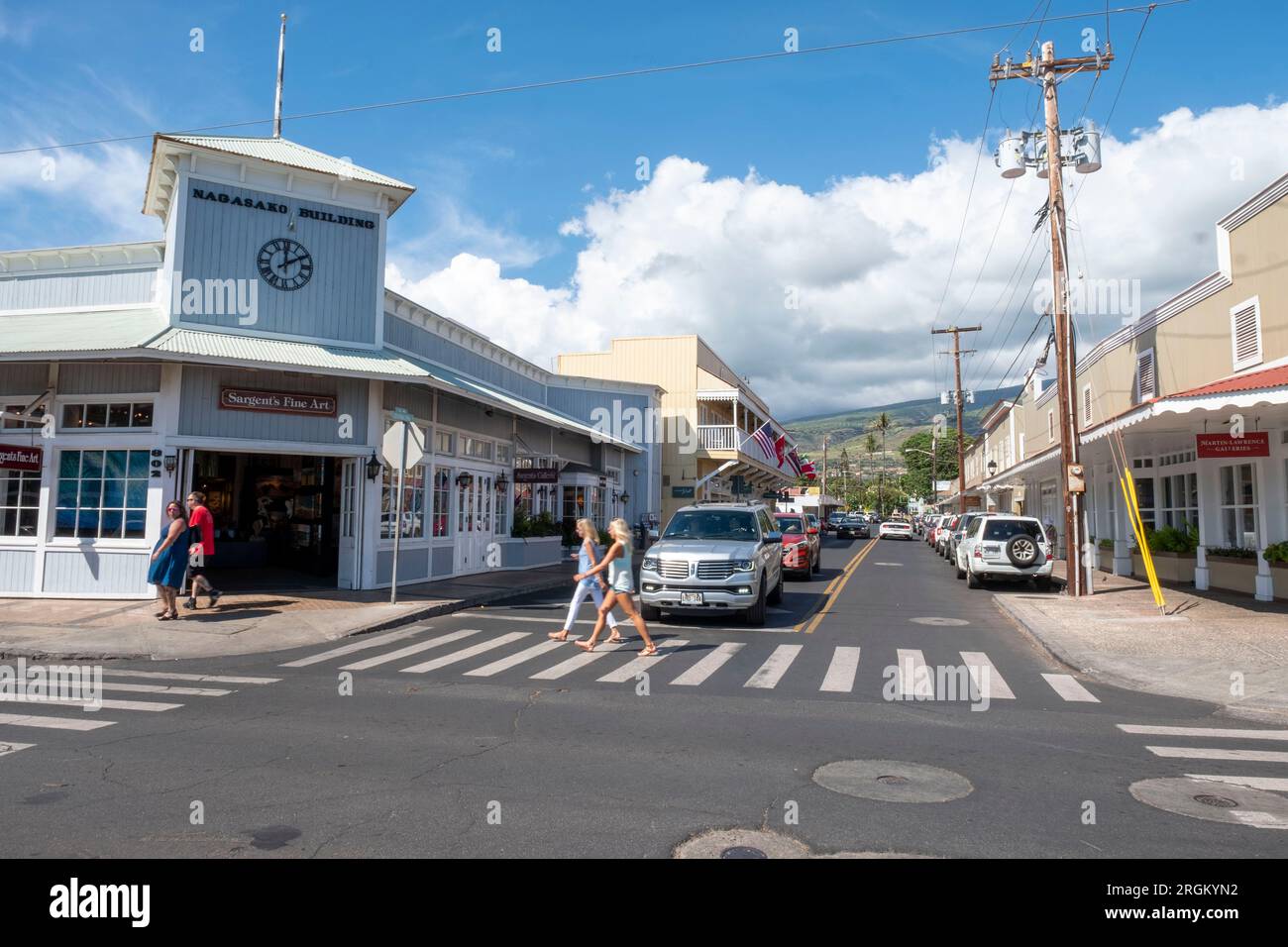 29/05/2017. Archivio foto della zona di Front Street nel centro di Lahaina, Maui, Hawaii, USA. Foto Stock
