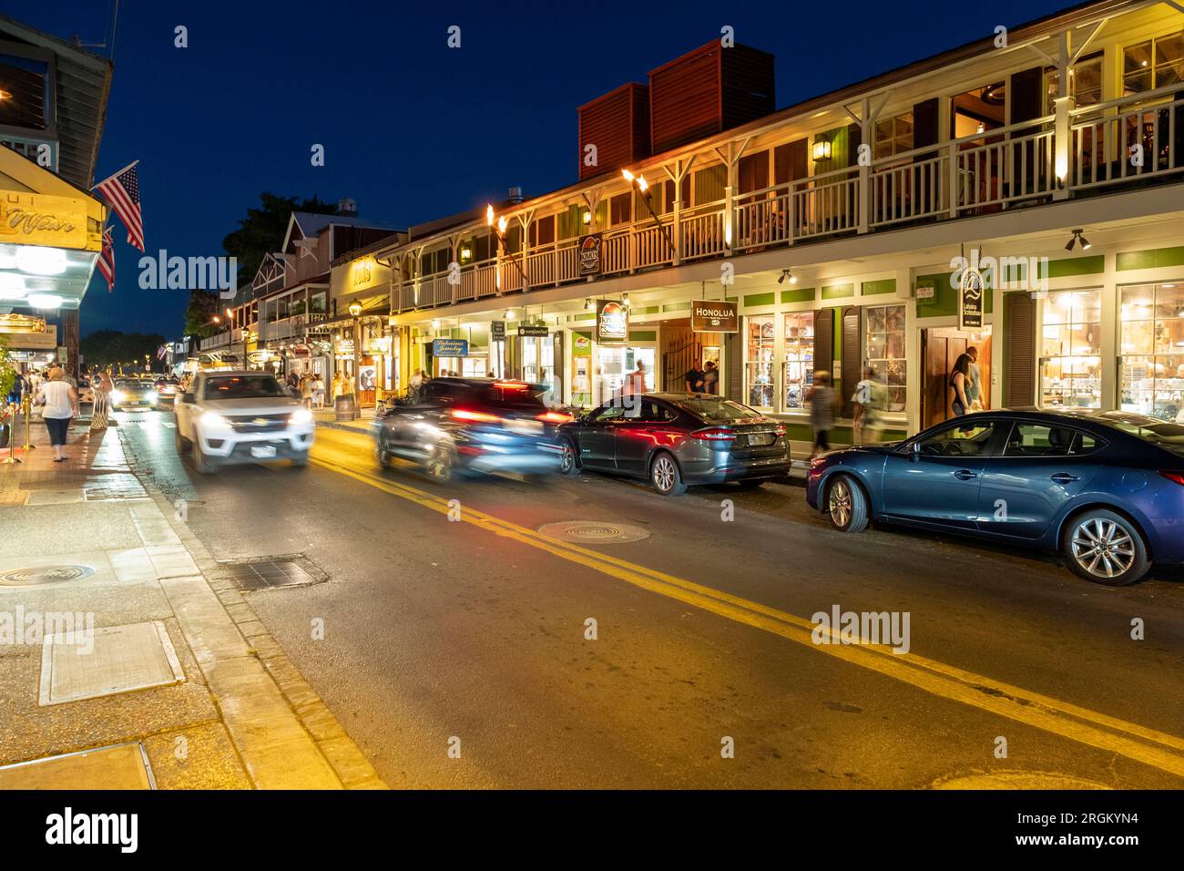 29/05/2017. Foto d'archivio di Front Street, centro di Lahaina, Maui, Hawaii, USA. Foto Stock