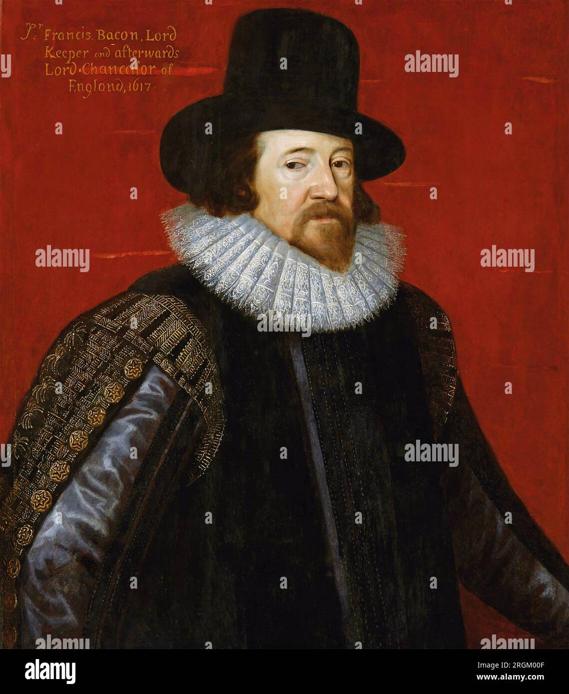 FRANCIS BACON (1561-1626) statista e filosofo inglese nel dipinto del 1617 di Paul van Somer Foto Stock