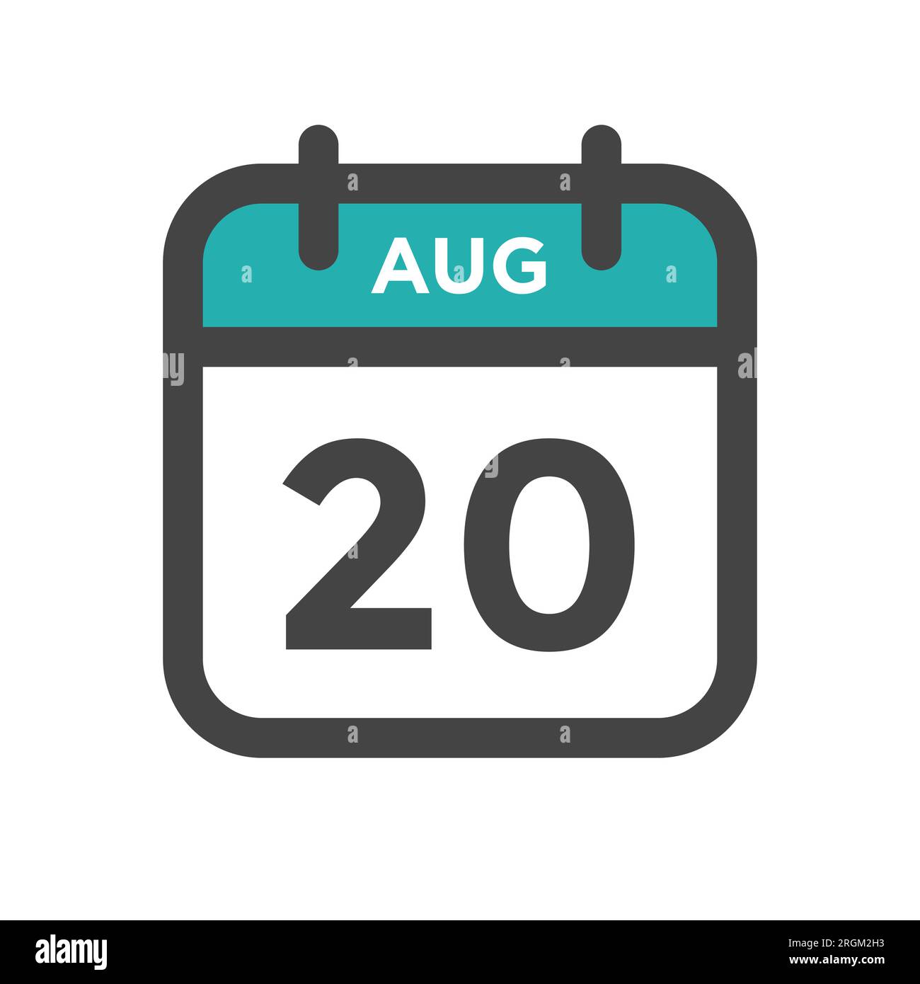 20 agosto giorno calendario o Data calendario per scadenza e appuntamento Illustrazione Vettoriale