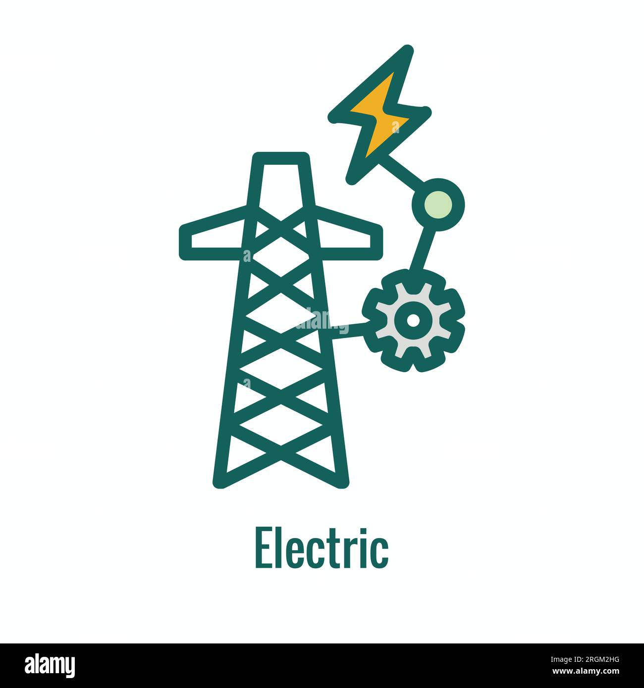 Pulire la produzione di idrogeno con il set di icone Green Energy Illustrazione Vettoriale