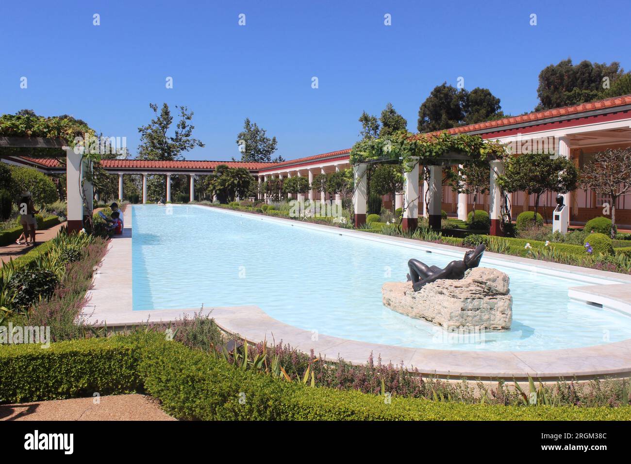 Outer Peristyle, Getty Villa, Pacific Palisades, Los Angeles, California Foto Stock