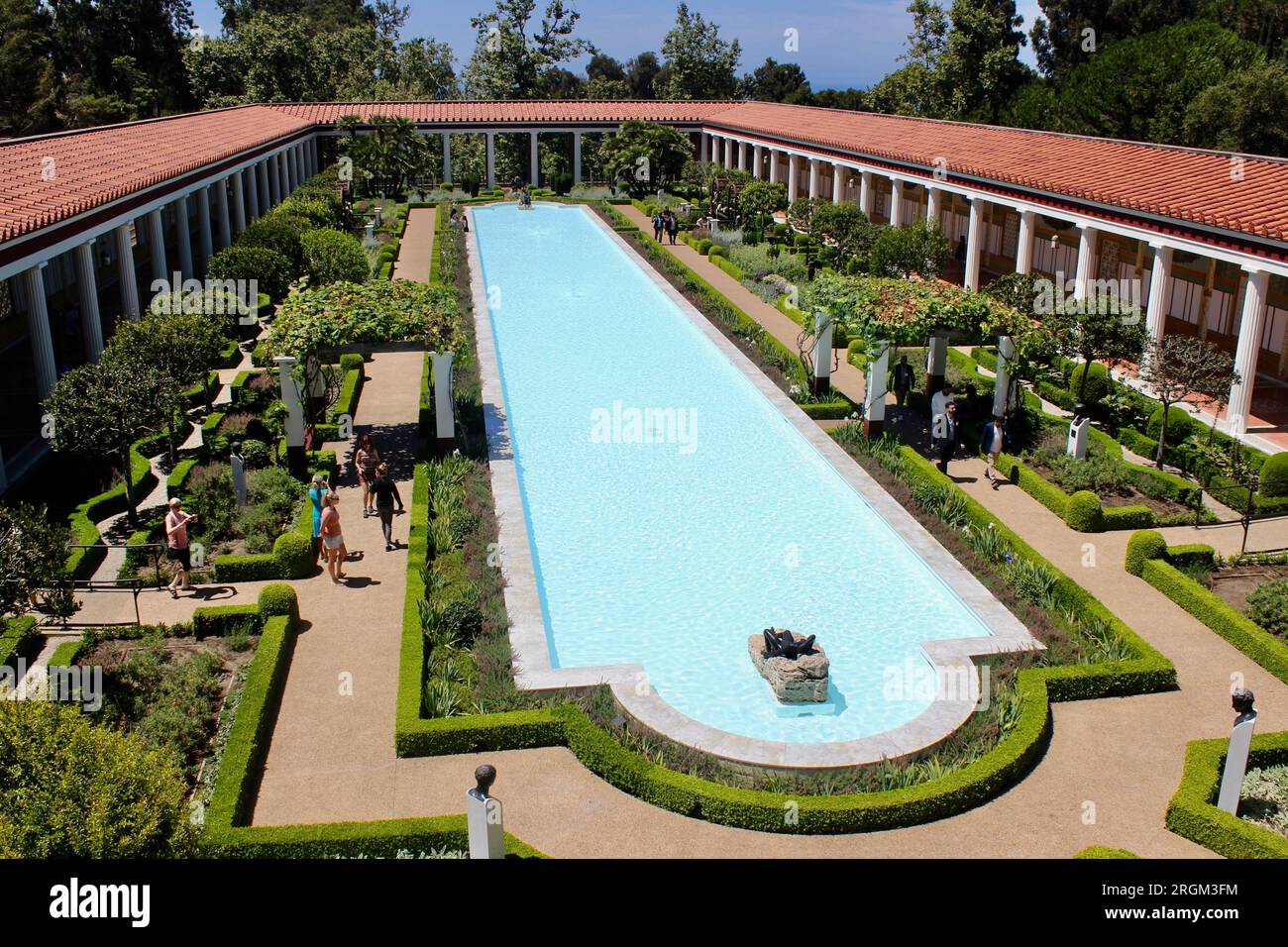 Outer Peristyle, Getty Villa, Pacific Palisades, Los Angeles, California Foto Stock