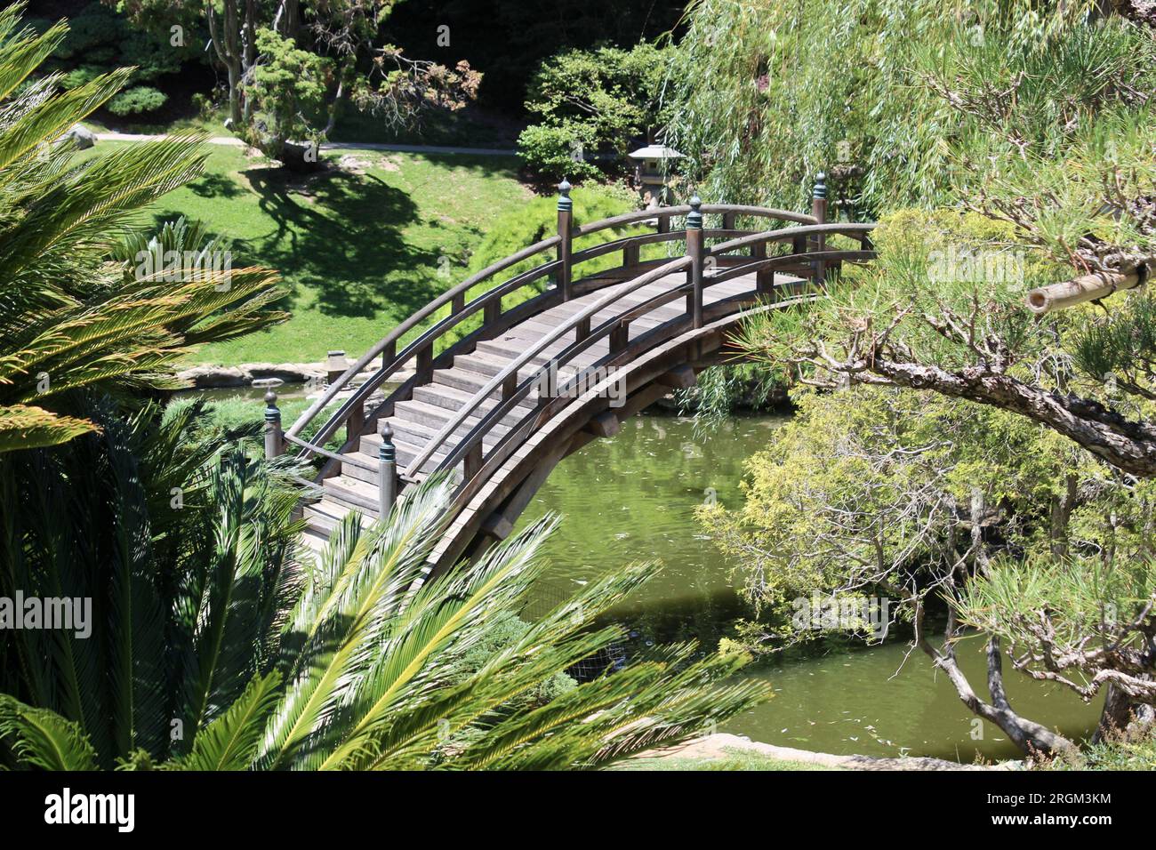 Moon Bridge, Japanese Garden, Huntington Gardens, San Marino, California Foto Stock