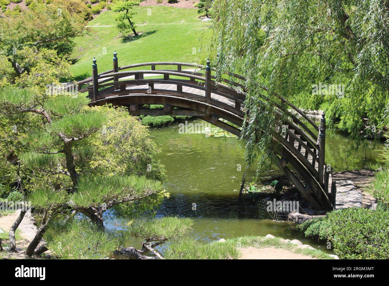 Moon Bridge, Japanese Garden, Huntington Gardens, San Marino, California Foto Stock