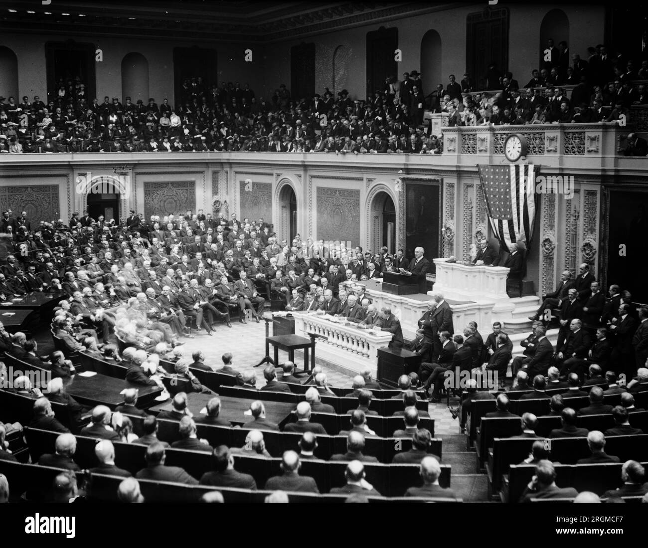 Il Presidente Harding si rivolge al Congresso CA. 1921 Foto Stock