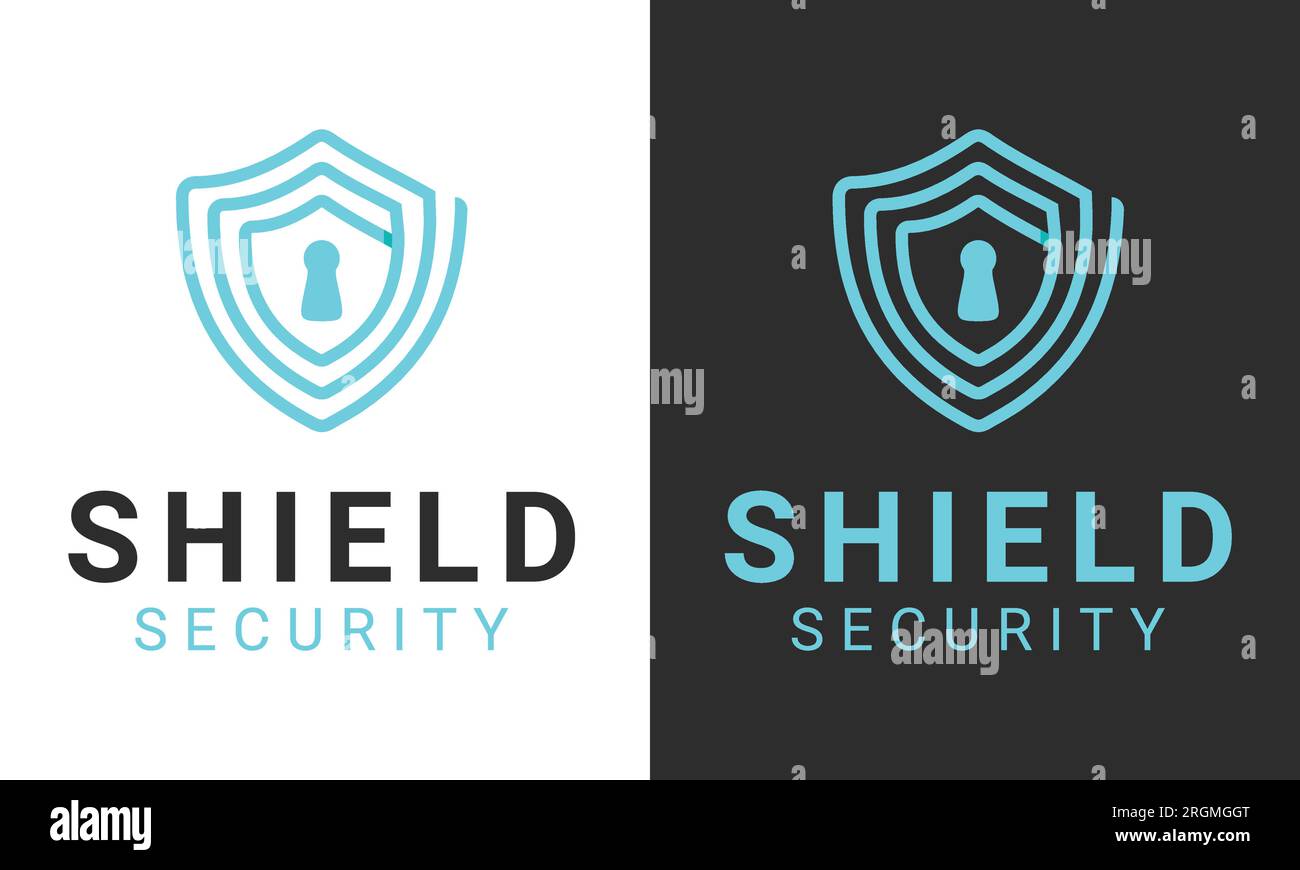 Logo Tech Security Shield Design Security Shield Lock Cyber Security Template Illustrazione Vettoriale