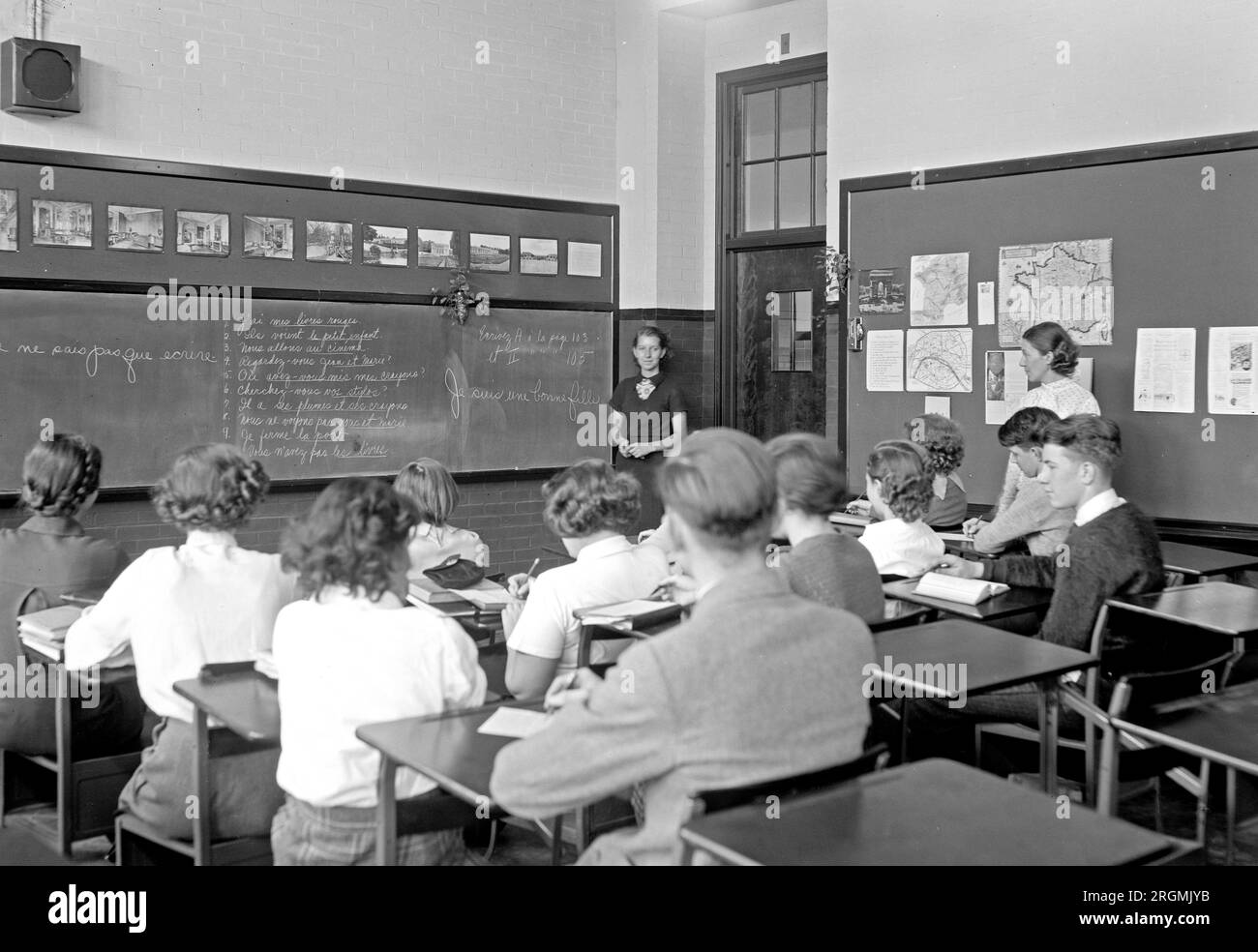 Montgomery Blair High School [Silver Spring, Md.], ambientazione ad aula, ca. 1935 Foto Stock