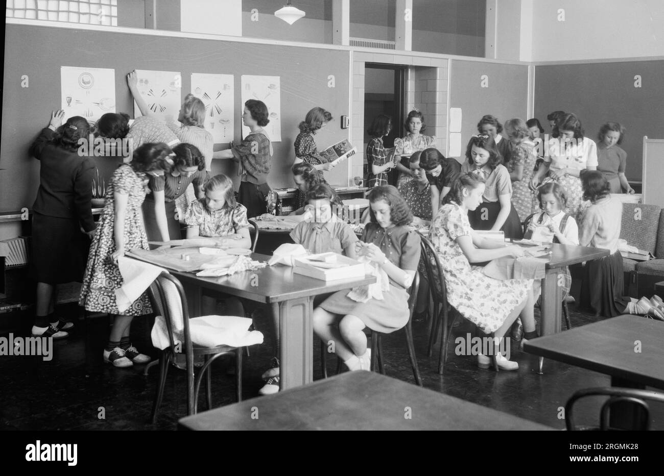 Studenti in un'aula della Rockville High School, CA. 1936 Foto Stock