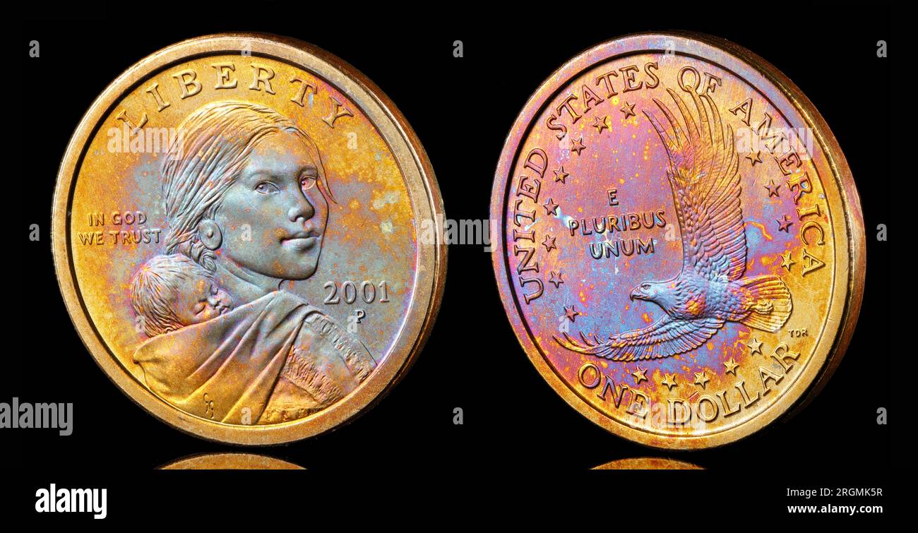 2001 Sacagawea moneta da un dollaro Foto Stock