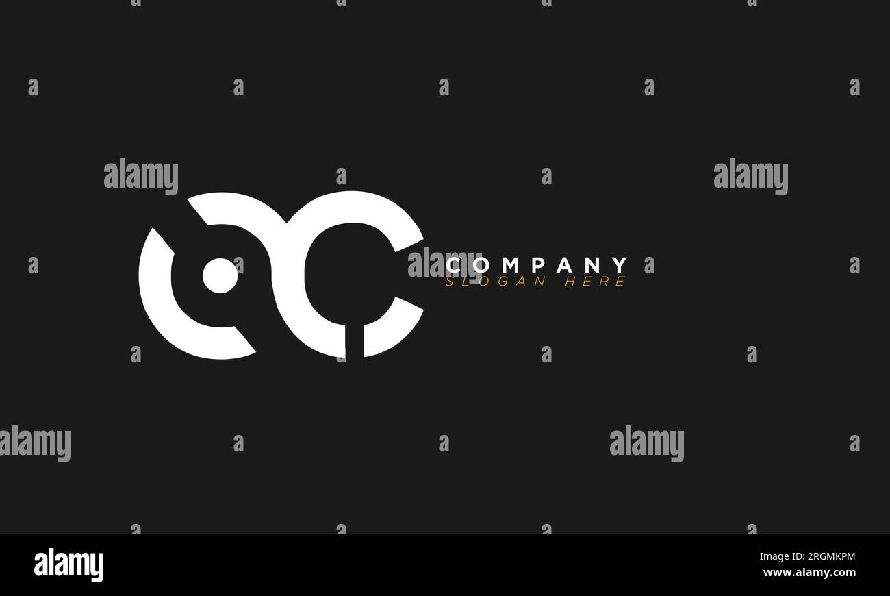 OC lettere alfabetiche iniziali logo monogramma Illustrazione Vettoriale