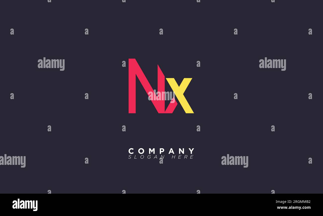 NX lettere alfabetiche iniziali logo monogramma Illustrazione Vettoriale