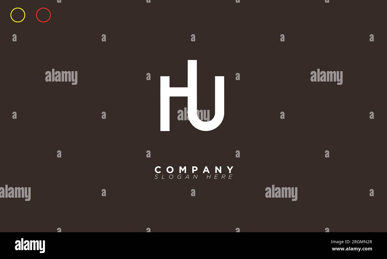 HU lettere alfabetiche iniziali logo monogramma Illustrazione Vettoriale