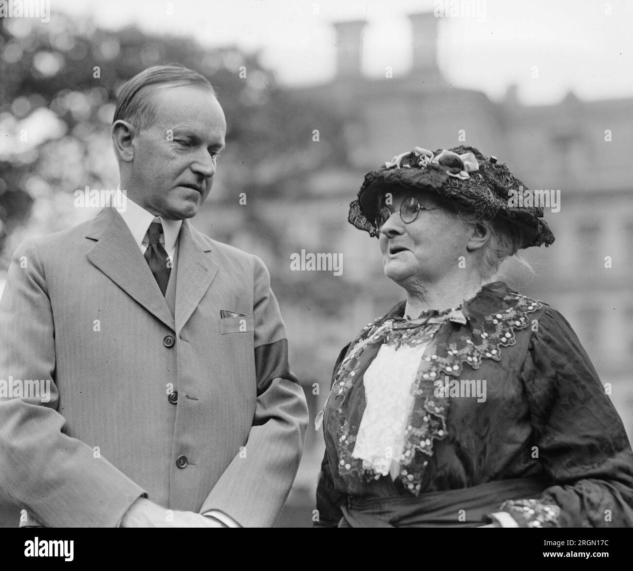 Il Presidente Calvin Coolidge e "Mother Jones" CA. 1924 Foto Stock