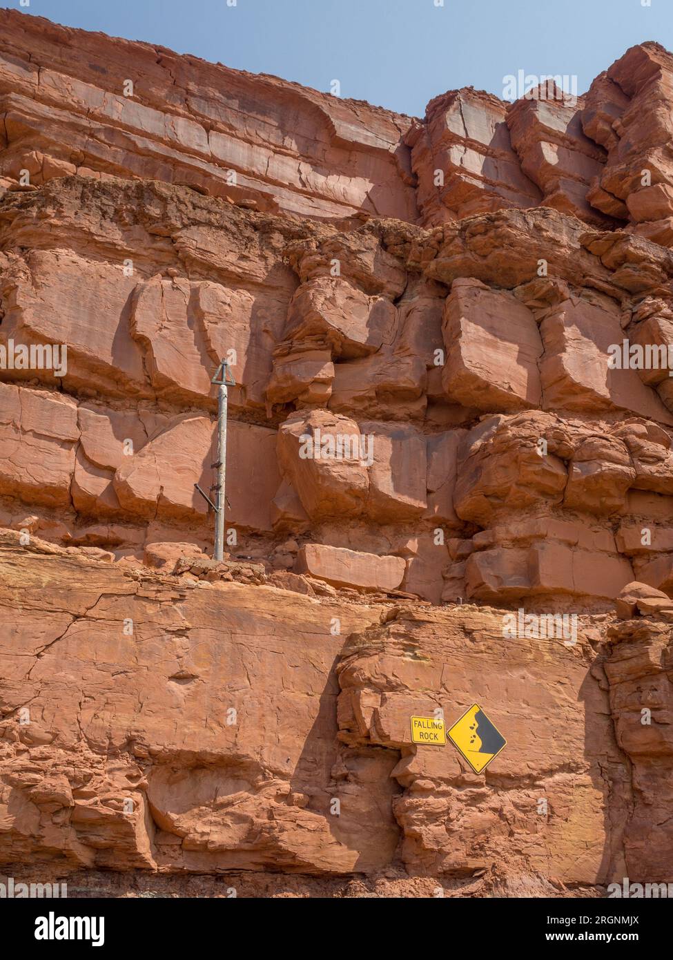 Roccia di arenaria rossa a Mexican Hat, Utah Foto Stock