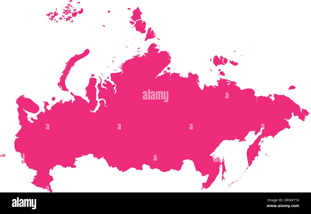 Mappa colore ROSA CMYK della RUSSIA Illustrazione Vettoriale