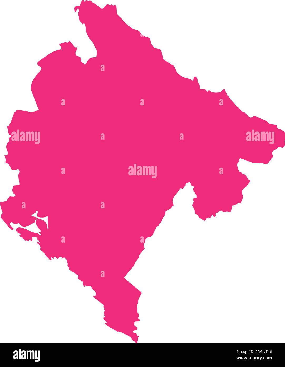 Mappa colore ROSA CMYK del MONTENEGRO Illustrazione Vettoriale