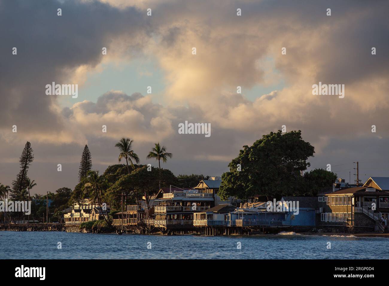 LAHAINA, MAUI, HAWAII, USA - 21 luglio 2029 - Vista della storica città di Lahaina Foto Stock