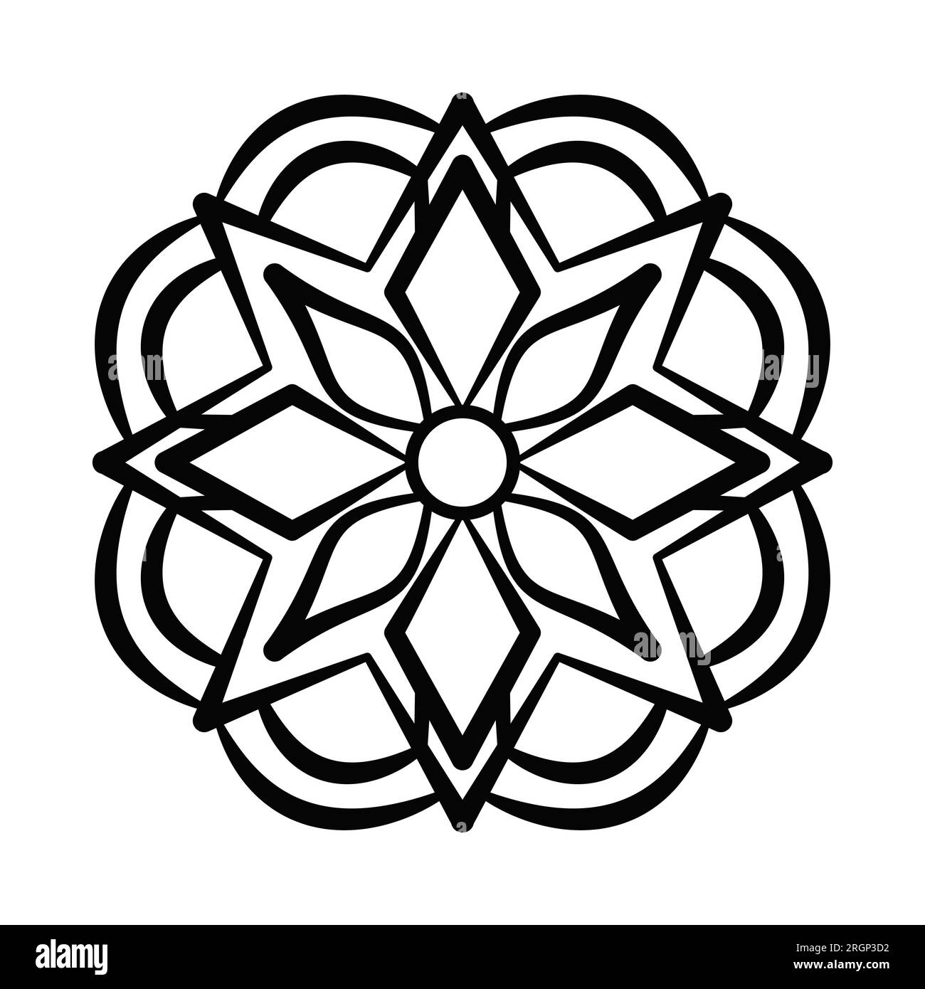 Intricato sfondo di taglio della carta Mandala ornamentale Illustrazione Vettoriale