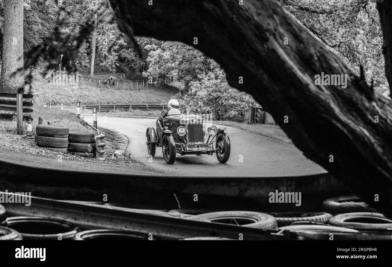 V.S.C.C. Prescott Speed Hill Climb, Prescott Hill, Gotherington, Gloucestershire, Inghilterra, UK, agosto 2023. Il Vintage Sports Car Club. Foto Stock