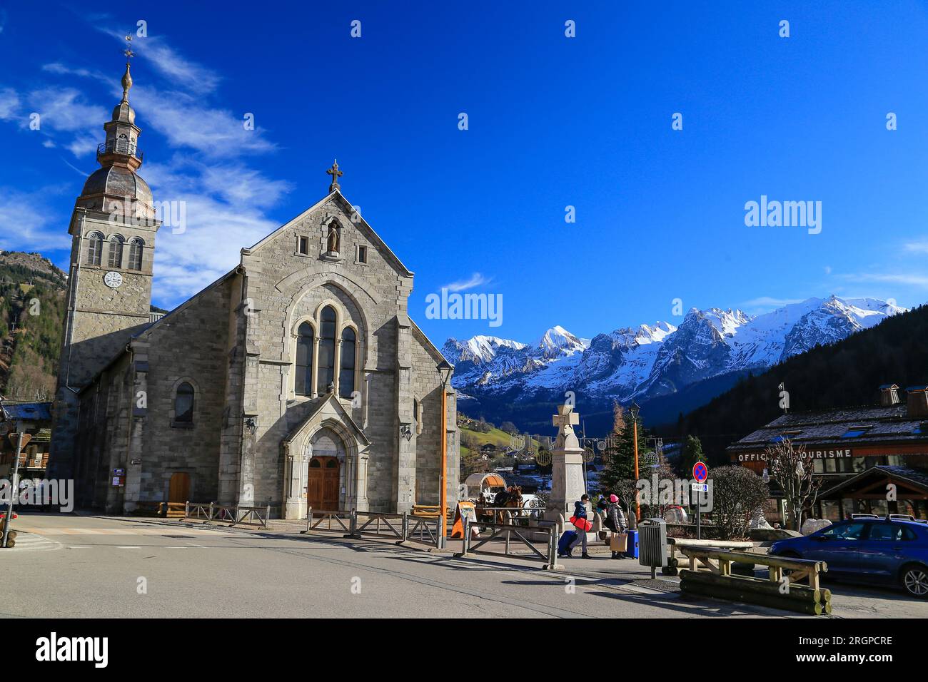 Stazione sciistica Grand Bornand, alta Savoia, Alpi francesi. Foto Stock