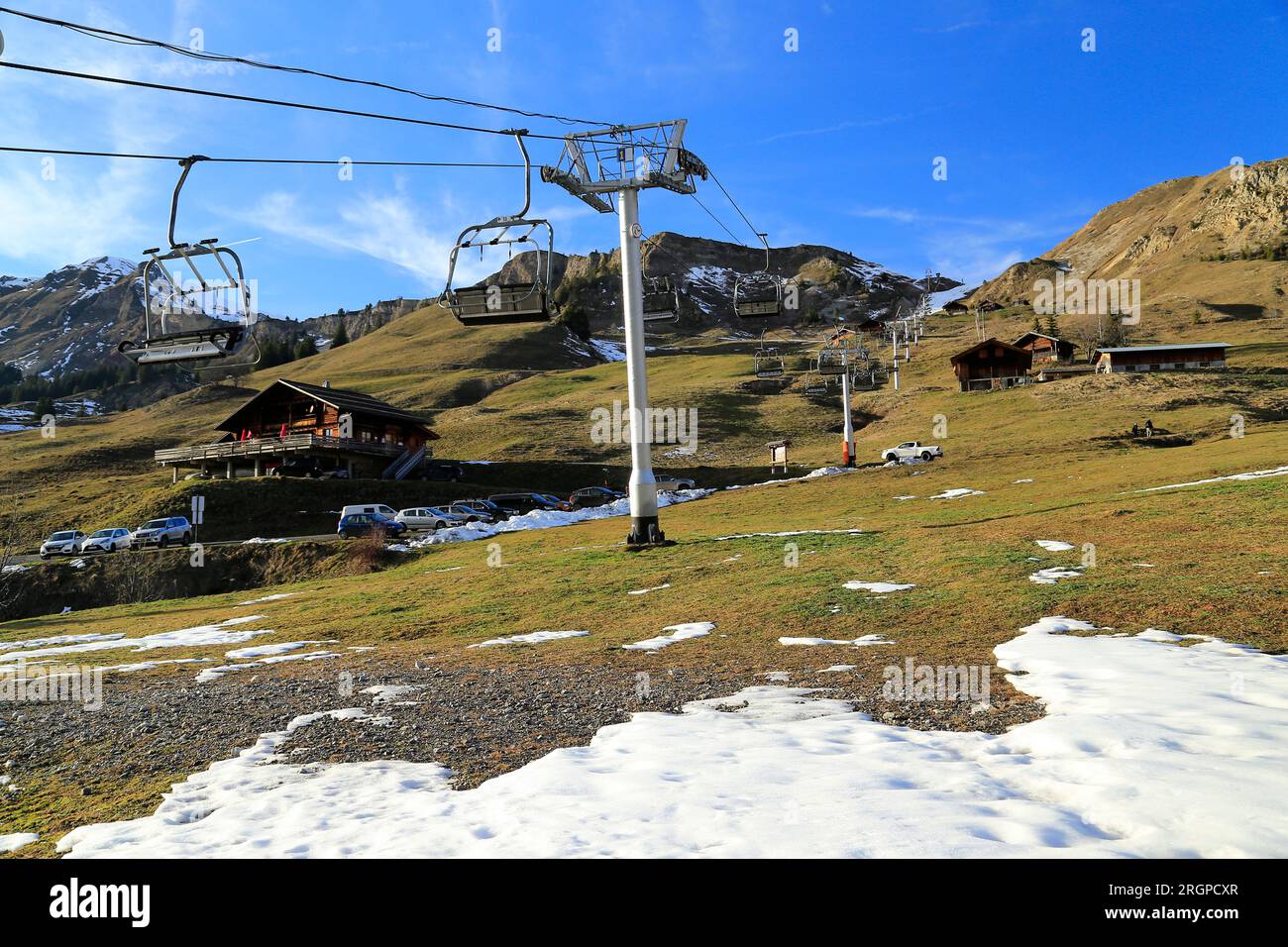 Stazione sciistica Grand Bornand, alta Savoia, Alpi francesi. Foto Stock