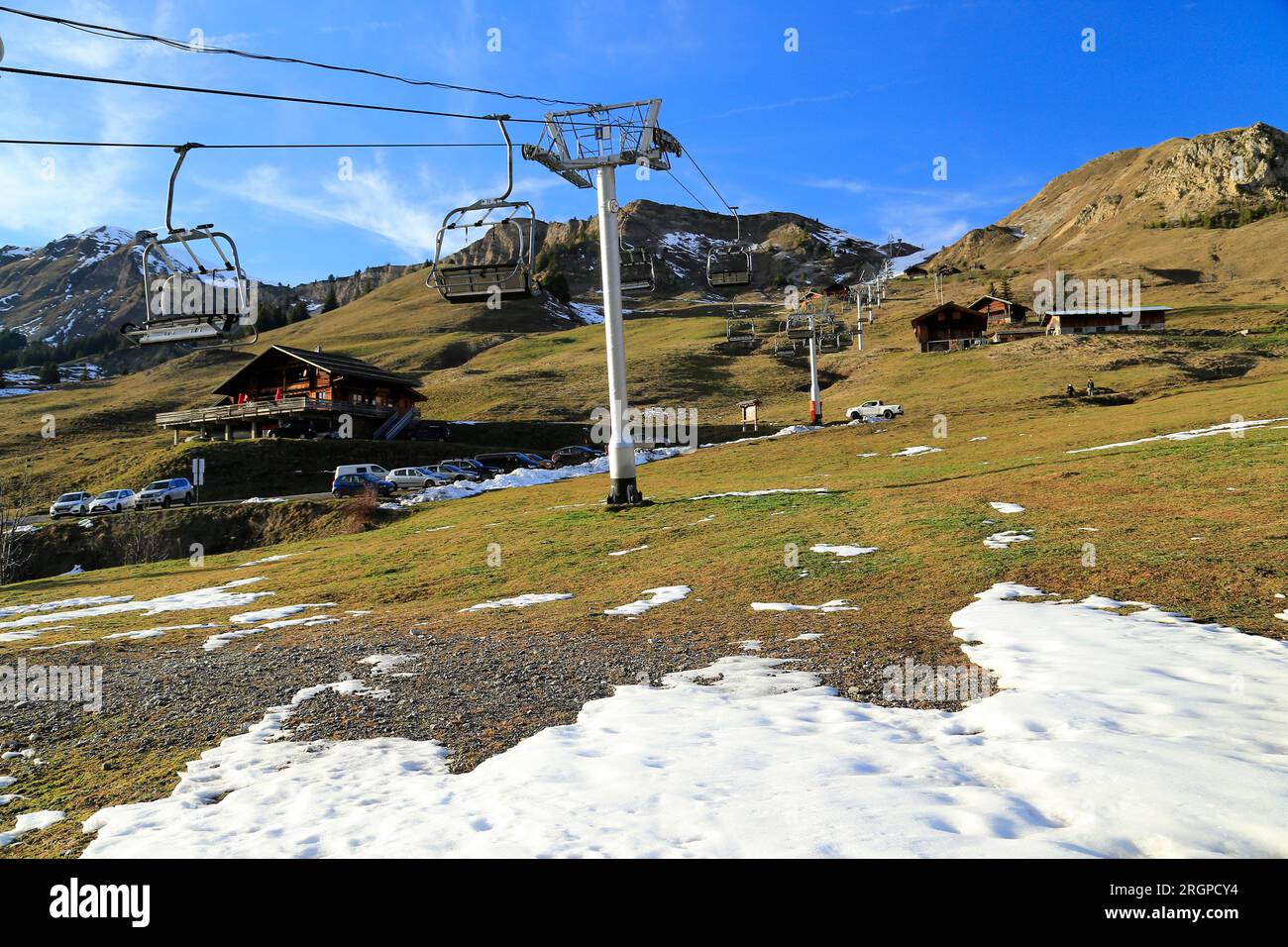 Stazione sciistica Grand Bornand, alta Savoia, Alpi francesi. Foto Stock