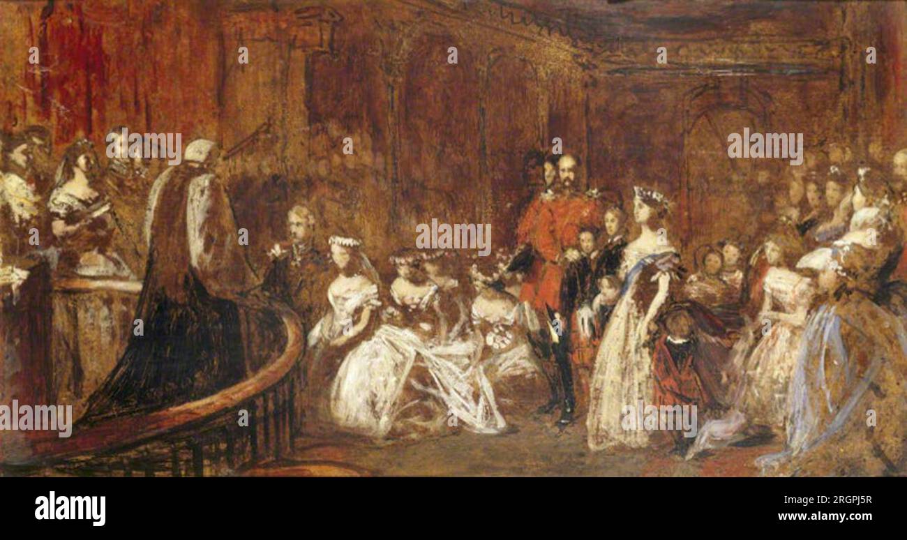 Il matrimonio della Principessa Vittoria Adelaide, Principessa reale (1840-1901) poi Imperatrice di Prussia, con il Principe ereditario Federico Guglielmo di Prussia (1831-1888) poi Imperatore Federico III, Imperatore di G 1858 da Giovanni Filippo Foto Stock