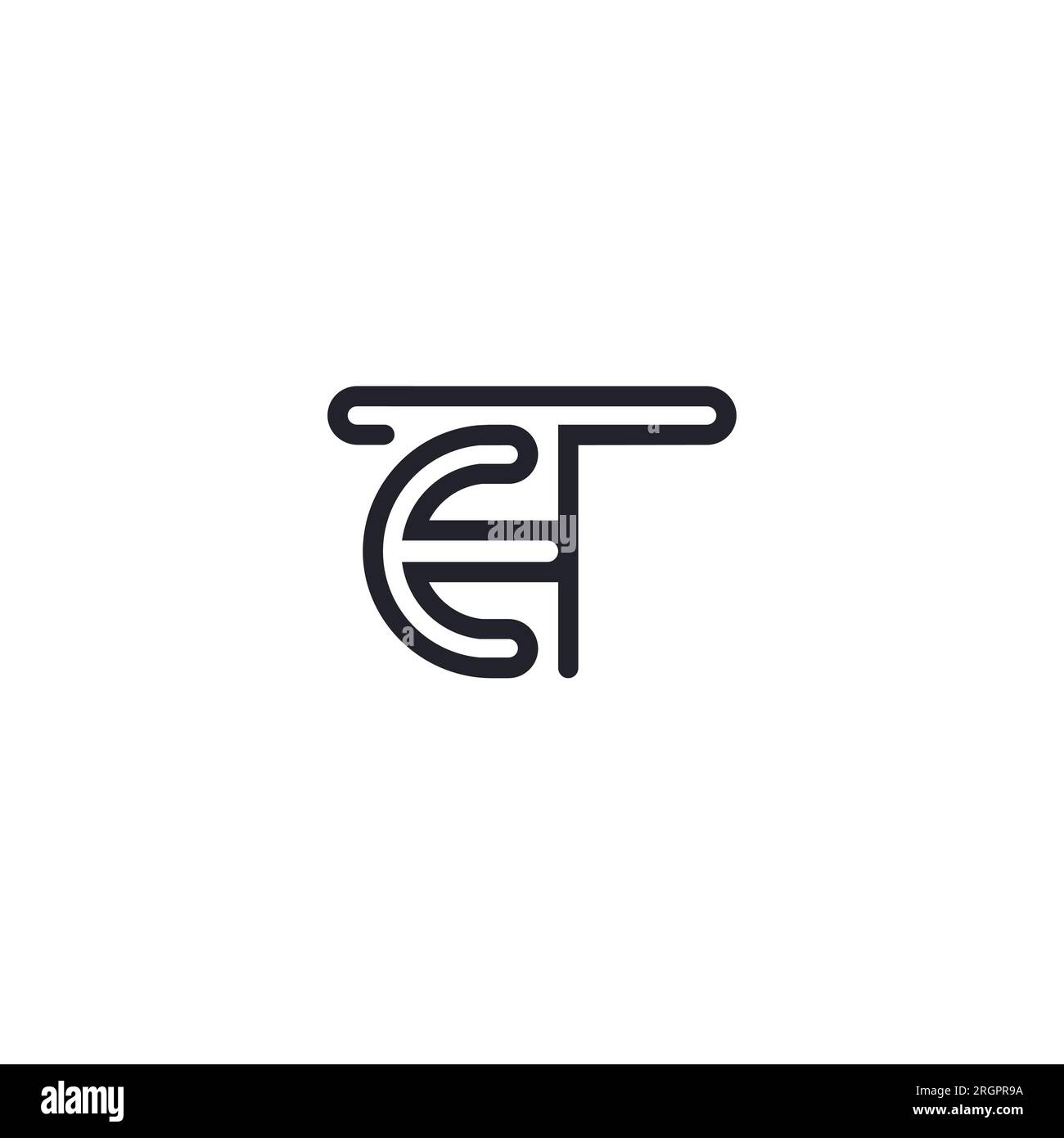 Lettere alfabetiche iniziali logo monogramma ET, TE, e e T. Illustrazione Vettoriale