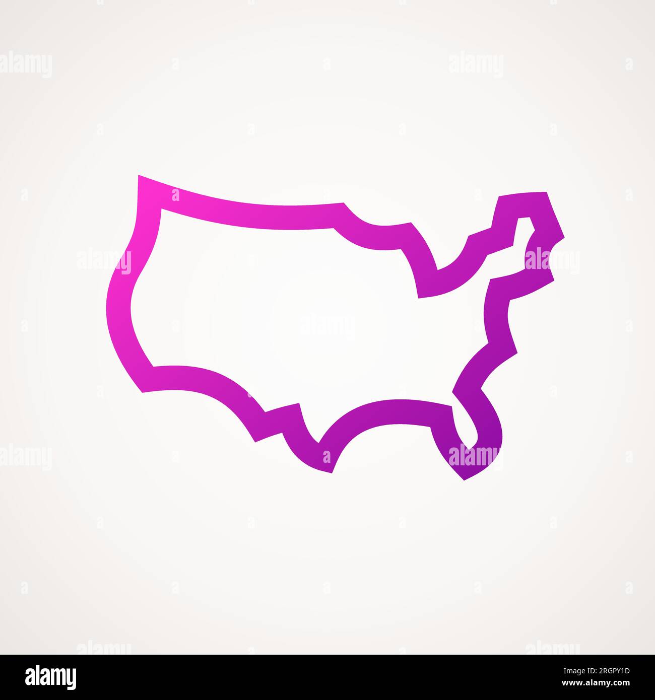 Mappa semplificata stilizzata degli Stati Uniti. Illustrazione Vettoriale