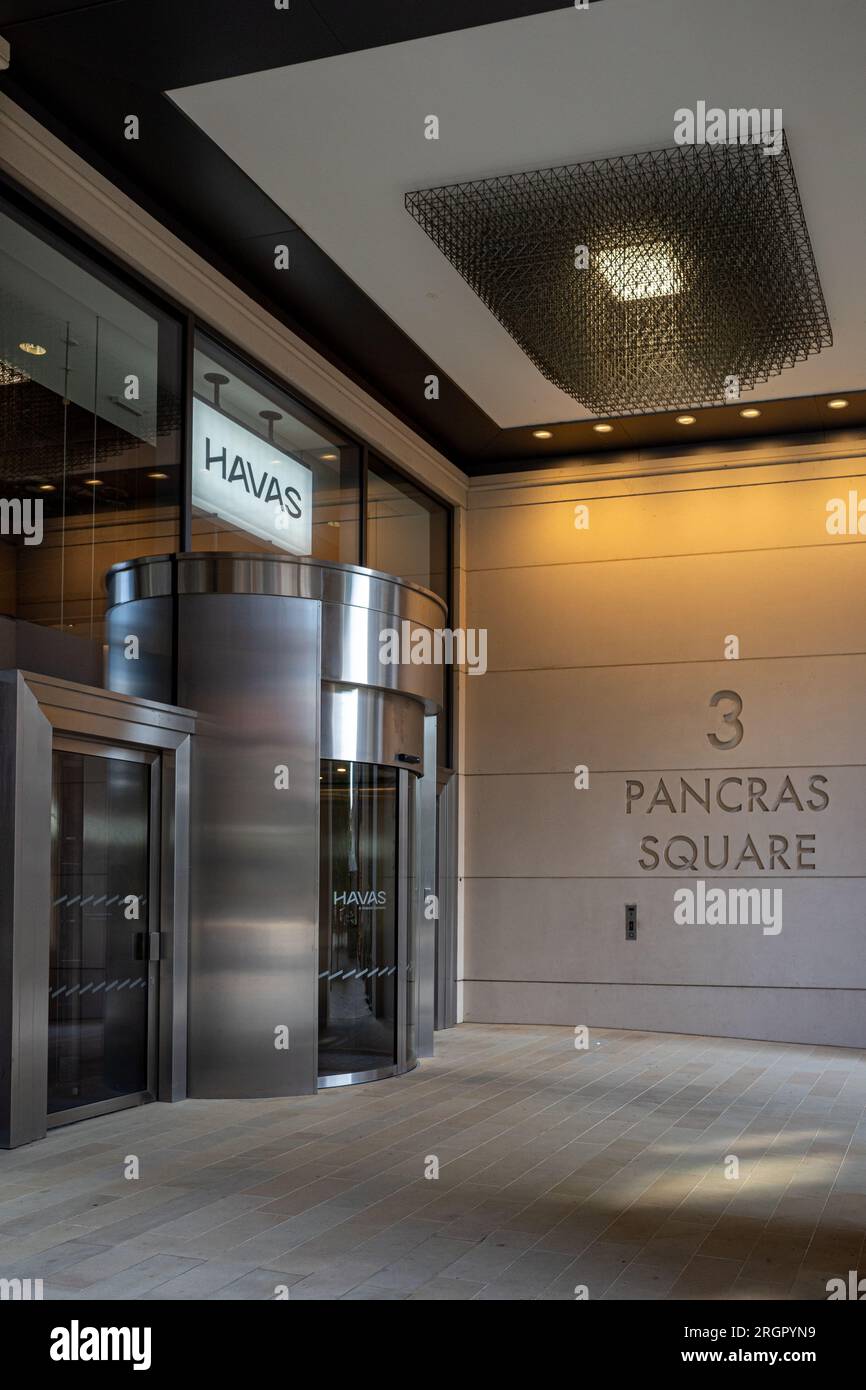 Havas Agency London uffici nell'edificio HKX, Pancras Square, Londra - Havas è un francese di pubblicità globale e communications group Foto Stock