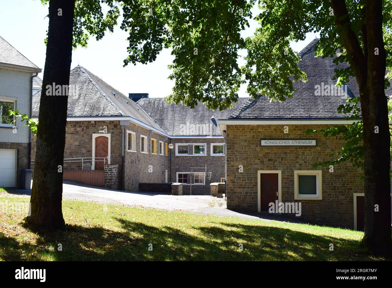 Edificio scolastico in Belgio Foto Stock