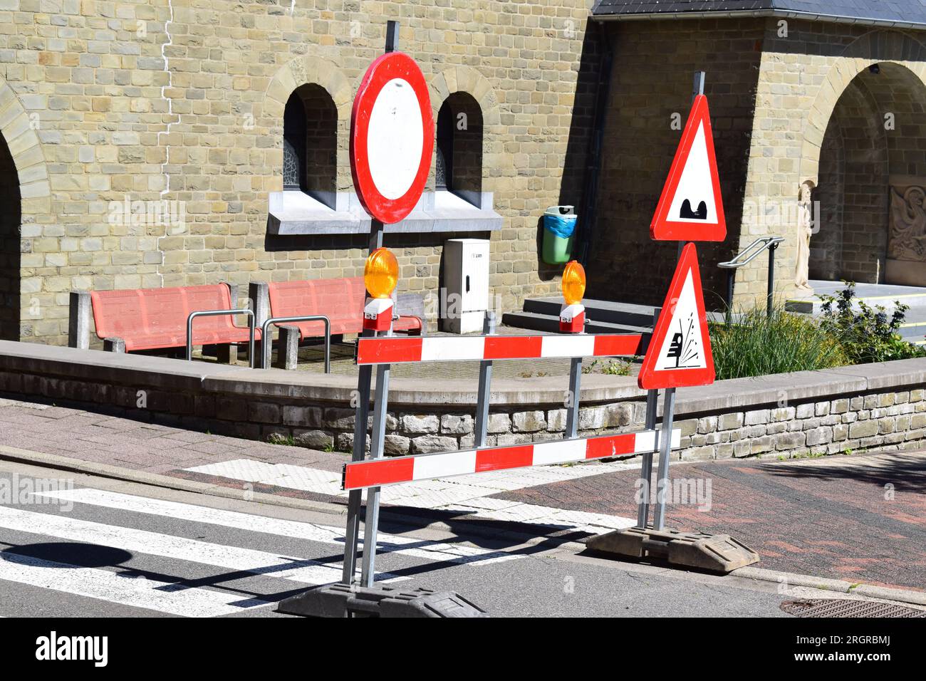 blocco stradale Foto Stock