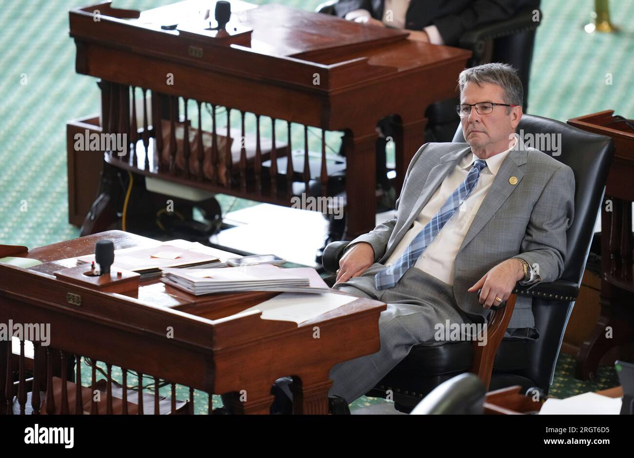 Sen. CHARLES PERRY, R-Lubbock copertura della 88a sessione regolare della legislatura del Texas nel maggio 2023 di Bob Daemmrich. I membri della camera del Texas e del Senato del Texas lavorano per finalizzare centinaia di progetti di legge negli ultimi giorni della sessione regolare di quattro mesi. Foto Stock