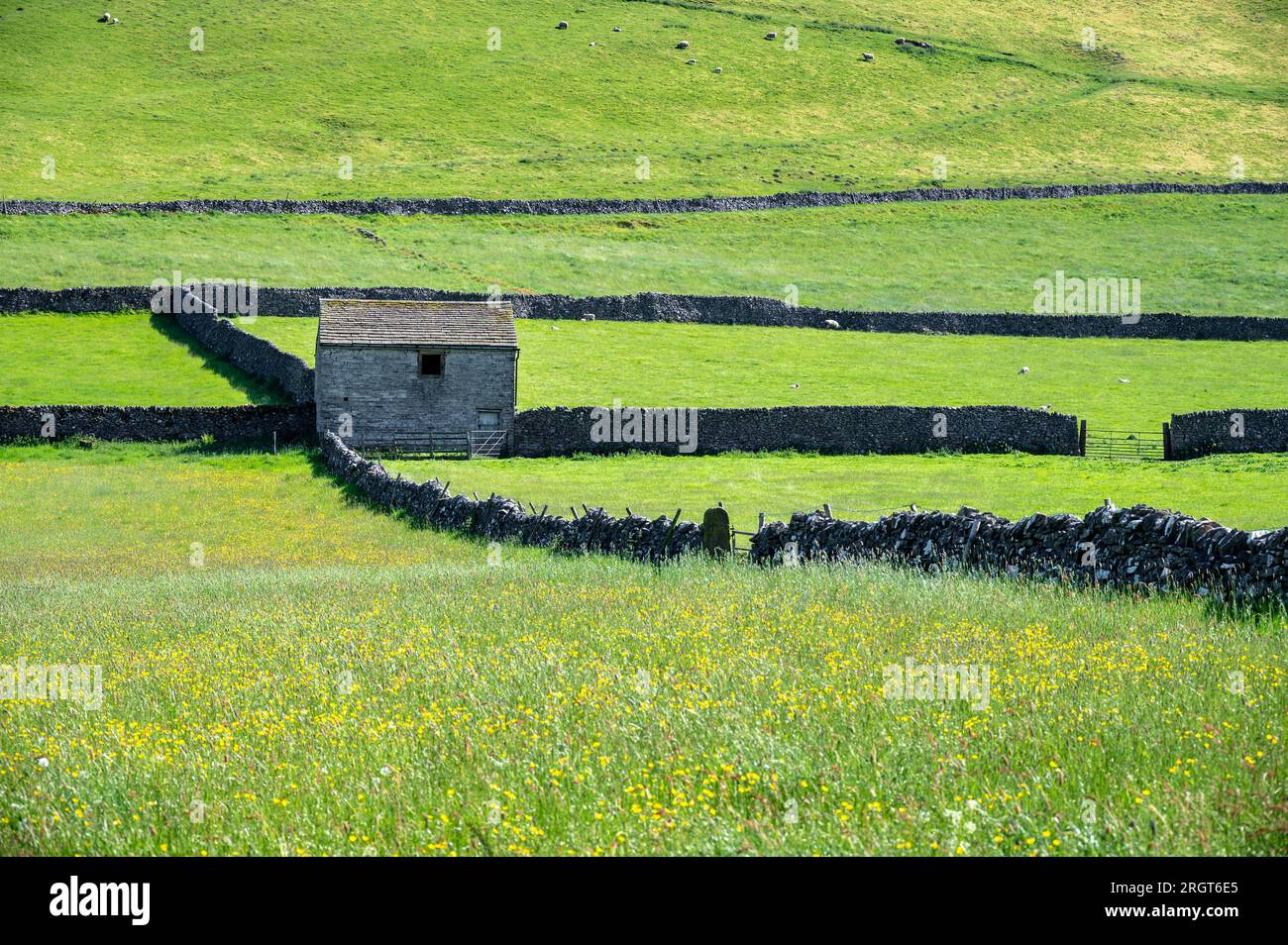 Una casa isolata in un fienile nel distretto di Peak nel Regno Unito Foto Stock